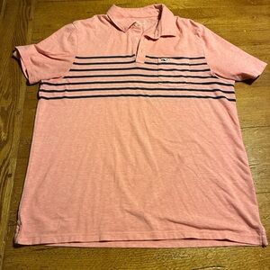 Vineyard Vines Pink Polo with Navy Stripes